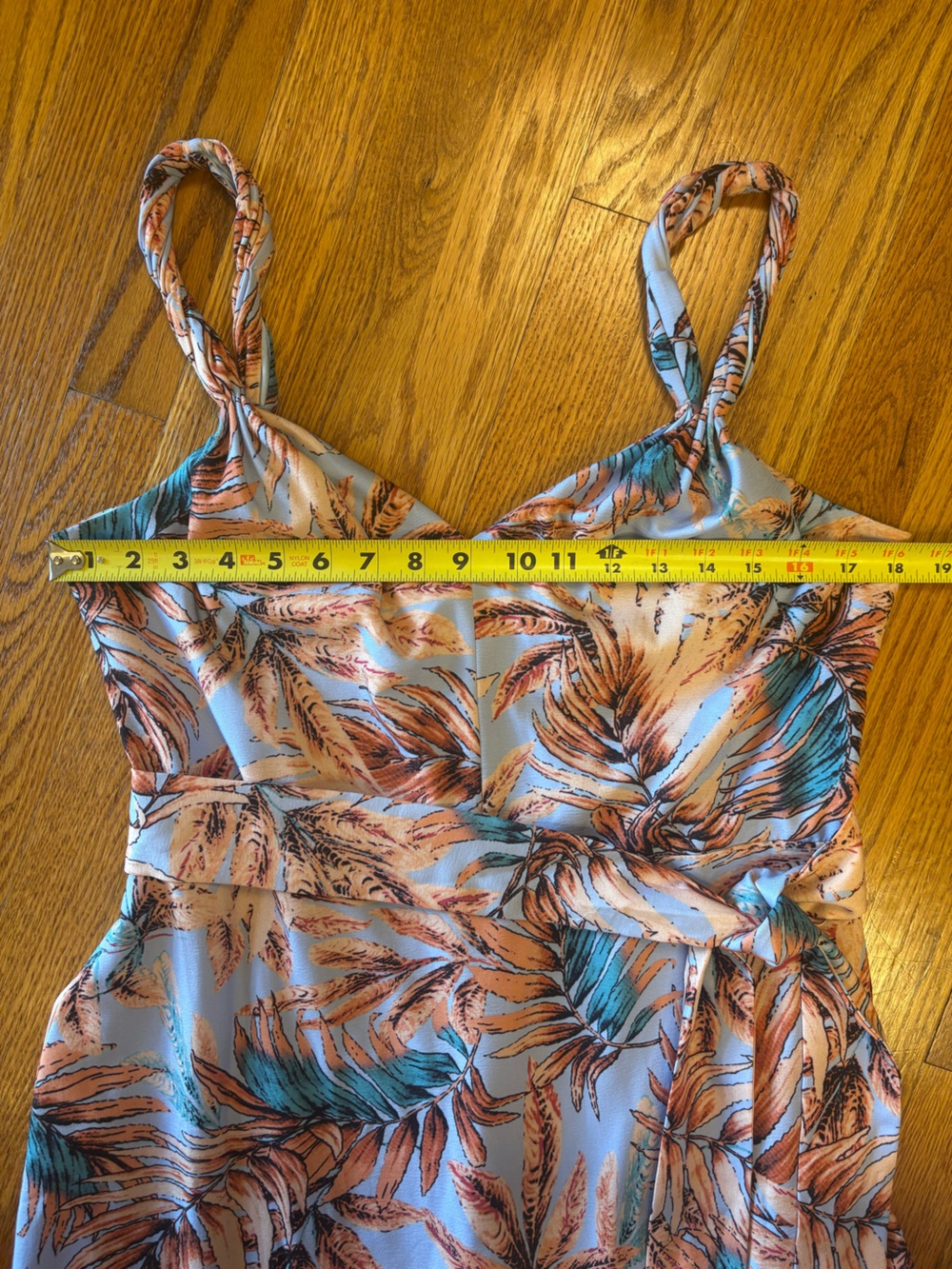 Sam Edelman Blue & Tan Tropical Print Maxi Dress - Picture 10 of 12